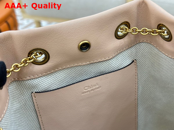 Chloe Small Bracelet Backpack in Beige Grained Leather Replica