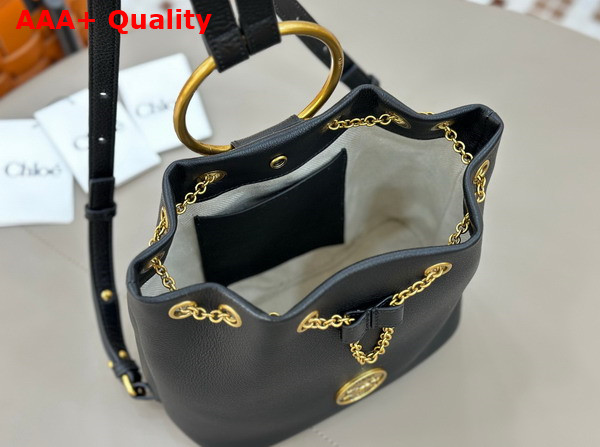 Chloe Small Bracelet Backpack in Black Grained Leather Replica