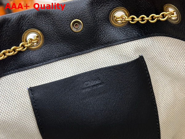 Chloe Small Bracelet Backpack in Black Grained Leather Replica