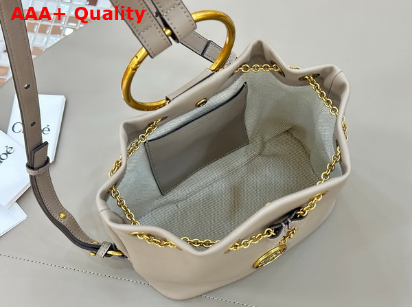 Chloe Small Bracelet Backpack in Motty Grey Grained Leather Replica