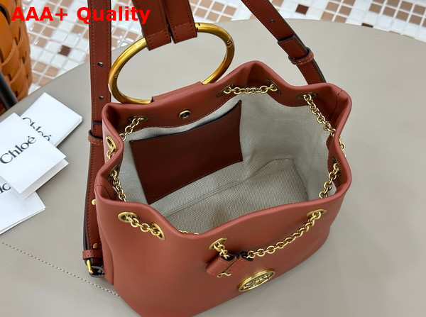 Chloe Small Bracelet Backpack in Sepia Brown Grained Leather Replica