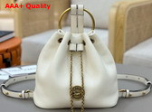 Chloe Small Bracelet Backpack in White Grained Leather Replica