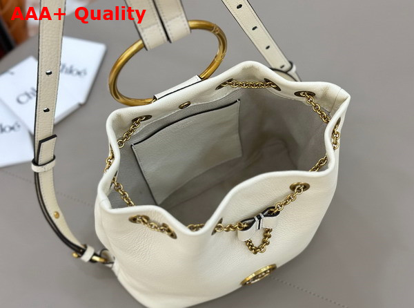 Chloe Small Bracelet Backpack in White Grained Leather Replica