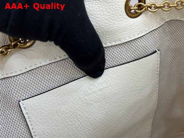 Chloe Small Bracelet Backpack in White Grained Leather Replica