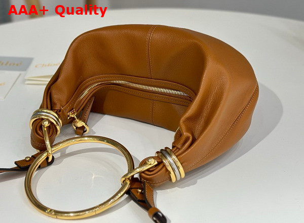 Chloe Small Bracelet Hobo Bag in Clay Brown Grained Leather Replica