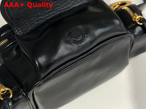 Chloe Small Camera Bag in Black Shiny Leather Replica