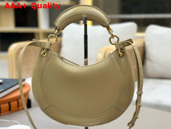 Chloe Small Chloe Banana Zipped Hobo in Beige Soft Leather Replica