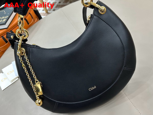 Chloe Small Chloe Banana Zipped Hobo in Black Soft Leather Replica