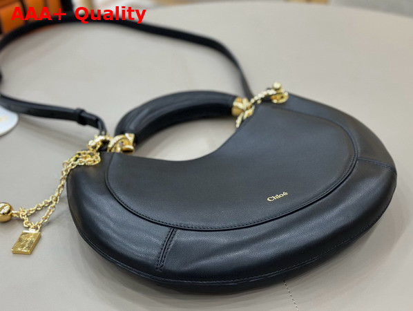 Chloe Small Chloe Banana Zipped Hobo in Black Soft Leather Replica
