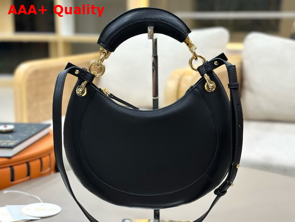 Chloe Small Chloe Banana Zipped Hobo in Black Soft Leather Replica