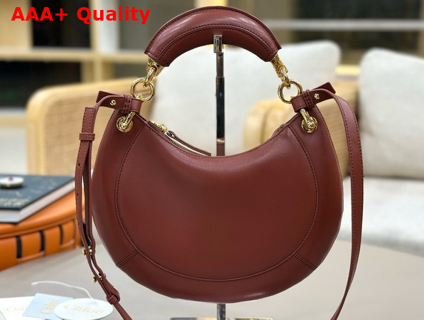 Chloe Small Chloe Banana Zipped Hobo in Blushy Brown Soft Leather Replica