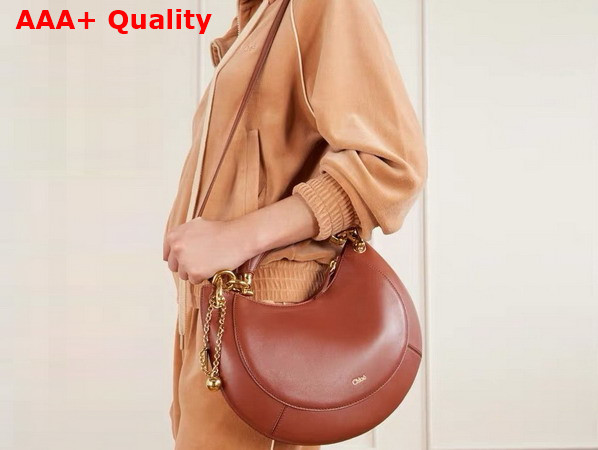 Chloe Small Chloe Banana Zipped Hobo in Blushy Brown Soft Leather Replica