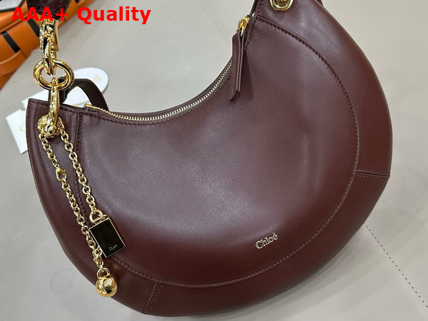 Chloe Small Chloe Banana Zipped Hobo in Crafty Brown Soft Leather Replica