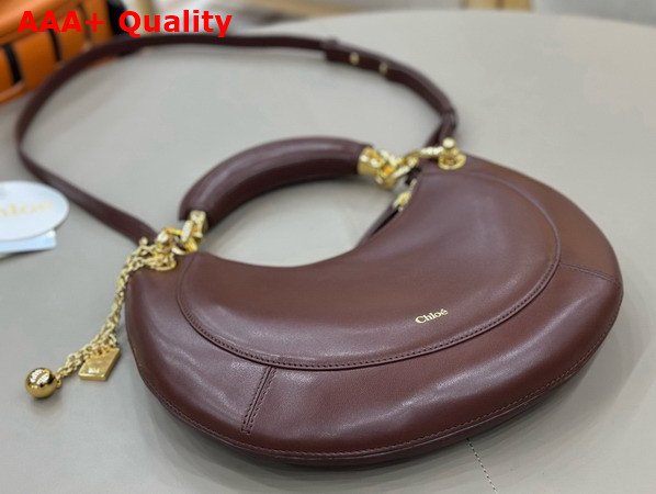 Chloe Small Chloe Banana Zipped Hobo in Crafty Brown Soft Leather Replica