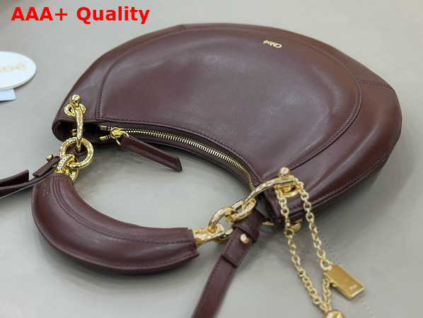Chloe Small Chloe Banana Zipped Hobo in Crafty Brown Soft Leather Replica
