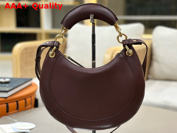 Chloe Small Chloe Banana Zipped Hobo in Crafty Brown Soft Leather Replica