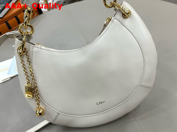 Chloe Small Chloe Banana Zipped Hobo in Milk White Soft Leather Replica