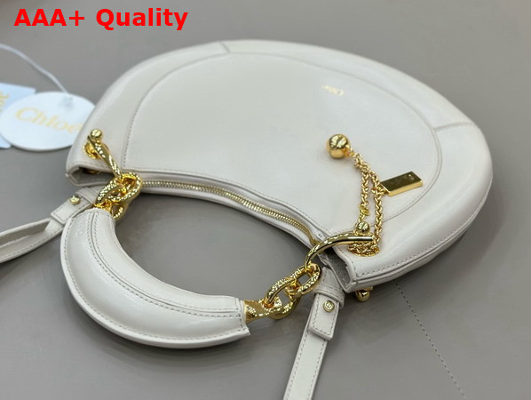 Chloe Small Chloe Banana Zipped Hobo in Milk White Soft Leather Replica