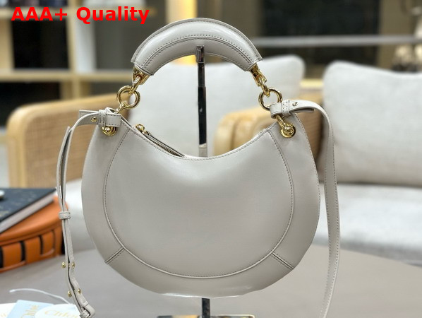 Chloe Small Chloe Banana Zipped Hobo in Milk White Soft Leather Replica