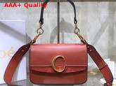 Chloe Small Chloe C Double Carry Bag Sepia Brown Shiny and Suede Calfskin Replica