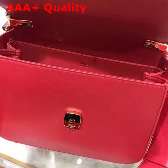 Chloe Small Chloe C Double Carry Bag in Red Shiny and Suede Calfskin Replica