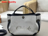 Chloe Small Chloe Clover Double Carry Bag in Canvas Black and Navy Replica