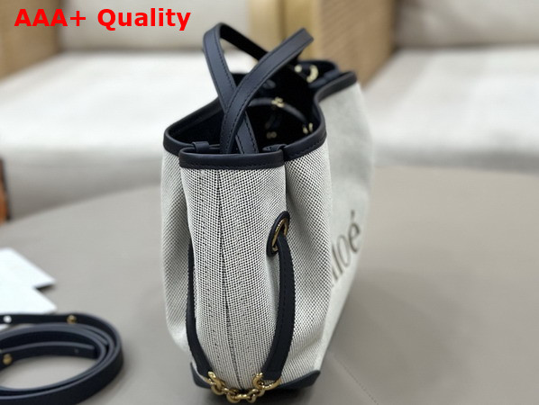 Chloe Small Chloe Clover Double Carry Bag in Canvas Black and Navy Replica
