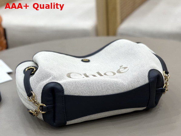 Chloe Small Chloe Clover Double Carry Bag in Canvas Black and Navy Replica