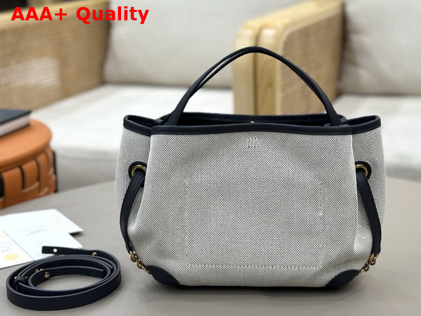 Chloe Small Chloe Clover Double Carry Bag in Canvas Black and Navy Replica