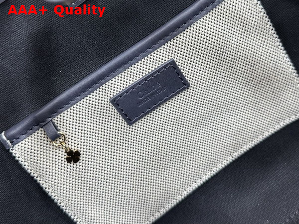 Chloe Small Chloe Clover Double Carry Bag in Canvas Black and Navy Replica