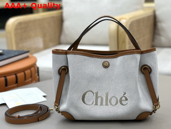 Chloe Small Chloe Clover Double Carry Bag in Canvas Clay Brown Replica