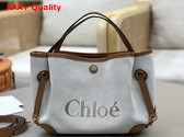 Chloe Small Chloe Clover Double Carry Bag in Canvas Clay Brown Replica
