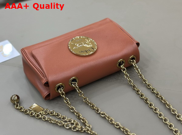 Chloe Small Chloe Heritage Shoulder Bag in Wooden Orange Grained Leather Replica