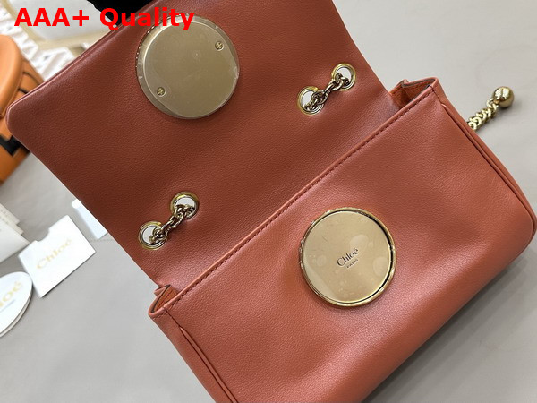 Chloe Small Chloe Heritage Shoulder Bag in Wooden Orange Grained Leather Replica