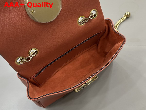Chloe Small Chloe Heritage Shoulder Bag in Wooden Orange Grained Leather Replica