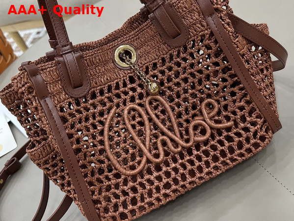 Chloe Small Chloe Iconic Double Carry Bag in Clay Brown Raffia Replica
