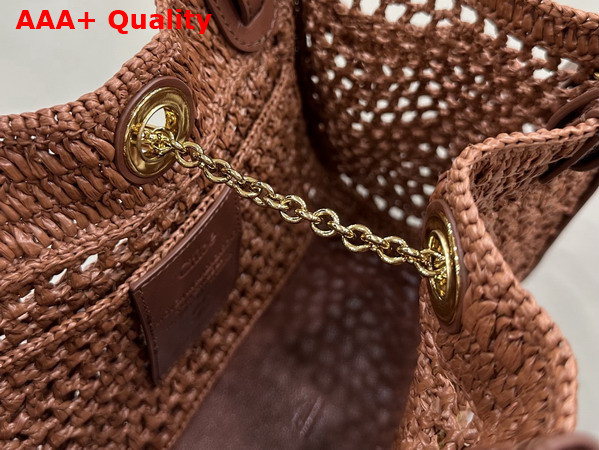 Chloe Small Chloe Iconic Double Carry Bag in Clay Brown Raffia Replica