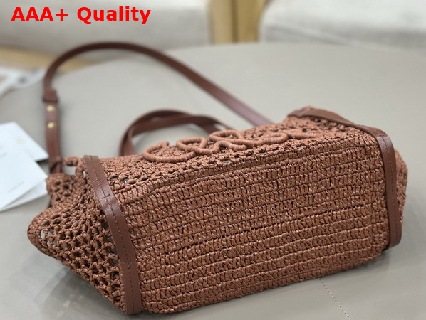 Chloe Small Chloe Iconic Double Carry Bag in Clay Brown Raffia Replica