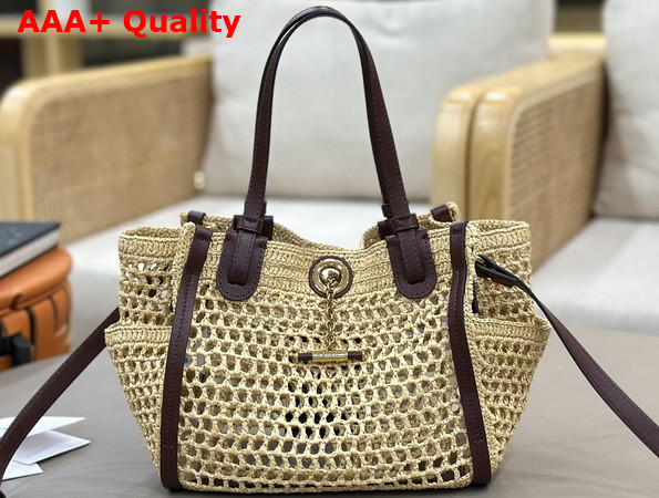 Chloe Small Chloe Iconic Double Carry Bag in Hot Sand Raffia Replica