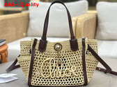 Chloe Small Chloe Iconic Double Carry Bag in Hot Sand Raffia Replica
