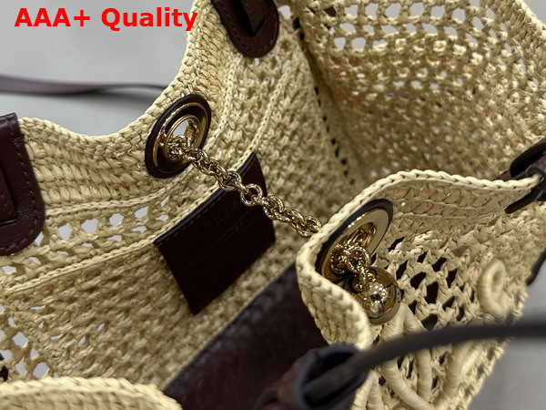 Chloe Small Chloe Iconic Double Carry Bag in Hot Sand Raffia Replica