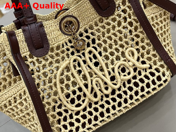 Chloe Small Chloe Iconic Double Carry Bag in Hot Sand Raffia Replica