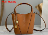 Chloe Small Chloe Spin Tote Bag in Clay Brown Grained Leather Replica