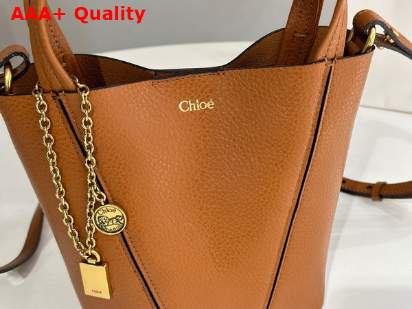 Chloe Small Chloe Spin Tote Bag in Clay Brown Grained Leather Replica