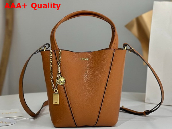 Chloe Small Chloe Spin Tote Bag in Clay Brown Grained Leather Replica