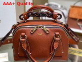 Chloe Small Daria Bag in Cement Brown Smooth and Shiny Calfskin Replica