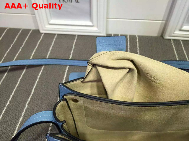 Chloe Small Faye Bag in Blue Smooth Calfskin and Suede Calfskin Replica