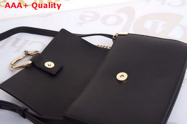 Chloe Small Faye Bag in Grained Calfskin and Nappa Nambskin Black Replica