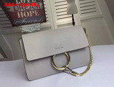 Chloe Small Faye Bag in Light Grey Smooth Calfskin Replica
