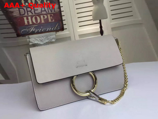 Chloe Small Faye Bag in Light Grey Smooth Calfskin Replica